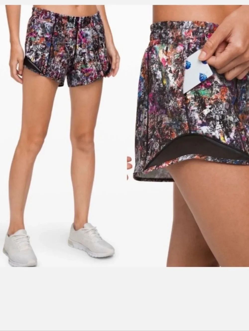 Lululemon Hottie Hot Vitalize Splatter Print Shorts Sz 6